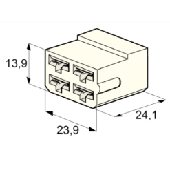 4410240 Μπριζάκι Σύνδεσης Θηλυκό 4 θέσεων 24.1x23.9mm_ΜΠΡΙΖΕΣ