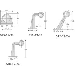 612.067 Φανος Ογκου 2 Λειτουργιων Πλευρικός κερατάκι Κοκκινο-Λευκο_ΦΑΝΟΙ ΟΓΚΟΥ