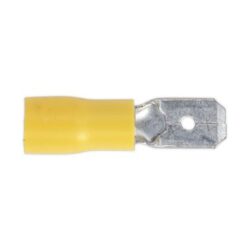 YT15 Ακροδεκτης Φις Αρσενικο 6.3MM Κιτρινη  Μονωση 100Τμχ_ΑΚΡΟΔΕΚΤΕΣ