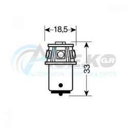 L5793.3 Λάμπα Led P21W 12V BA15s HYPER-LED18 6500K_ΛΑΜΠΕΣ LED