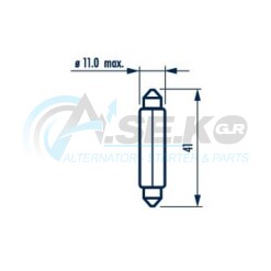 17327 Λάμπα σωληνωτή 24V 10W μακριά 41mm T10.5X43 NARVA_ΛΑΜΠΕΣ ΑΛΟΓΟΝΟΥ 12-24V