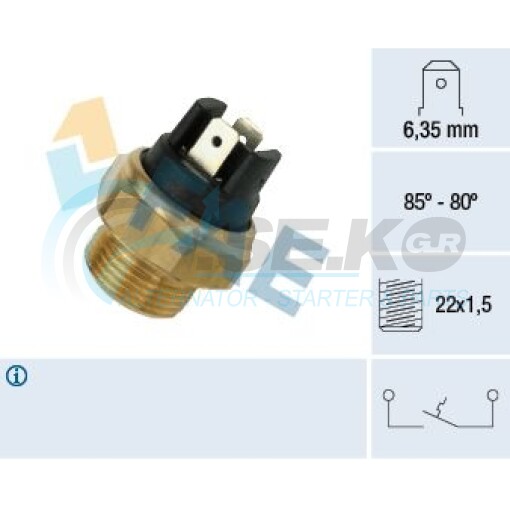 37390 Βαλβίδα Θερμοκρασιας Βεντιλατερ 85/80C 22x1.5 FAE_Βαλβίδες Θερμοκρασίας