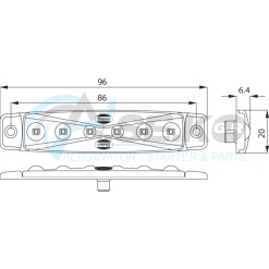 560-0.08/24 Φανός Όγκου LED 6Led 24V Μπλέ DASTERI_ΦΑΝΟΙ ΟΓΚΟΥ