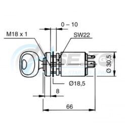 083878007 Διακόπτης μίζας απλός με κλειδί 18.5mm 5επ_Χωρίς κατηγορία