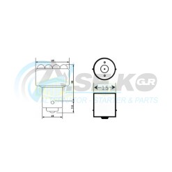 03809 Λαμπα LED 24V 36mA ΛΕΥΚΗ BA15s G18-6LED TRIFA_ΛΑΜΠΕΣ LED